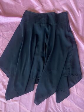 Black Handkerchief Hem Skirt - Women's Flowing Skirt
